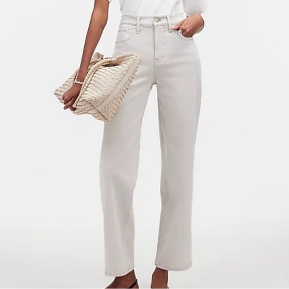 Madewell stone denim The Perfect Vintage Wide-Leg Crop Jean - Picture 1 of 6